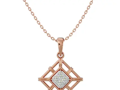 Light Minimalist Diamond Ring Earrings Pendant Set 3D print model