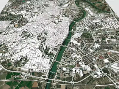 Cityscape Zaragoza Spain 3D model