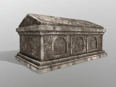 tomb 2 stone casket Low-poly 3D model
