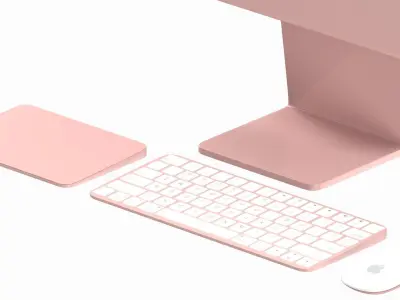 Apple iMac 2023 Red 3D model