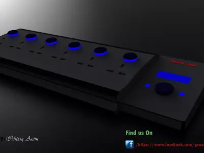 Multiplug power strip with lights Free 3D model