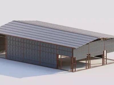 Warehouse-Warehouse Building 3D model 7
