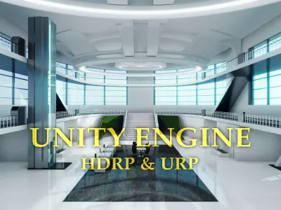 Modern Convention Center Interior Unity HDRP URP Low-poly 3D model