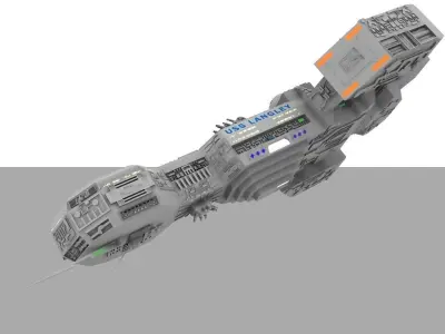 USS Langley Gunship 3D model