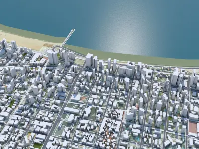 Fortaleza Downtown Brazil Low-poly 3D model