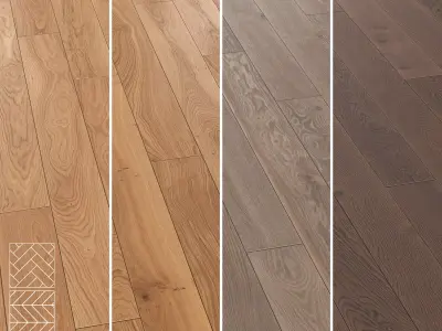 Boen Parquet Wood Floor Collection - 5 Layouts and 4 Colors- 4K  3D model