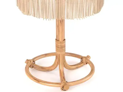 Pair of Midcentury Bamboo Table Lamp 3D model