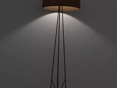 Wire Floor Lamp Low-poly 3D model