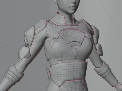 sci fi female characters 3d model 3D model