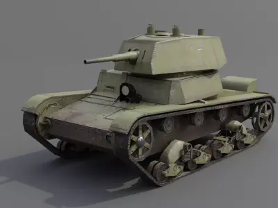 T-26E Light Infantry Tank Low-poly 3D model