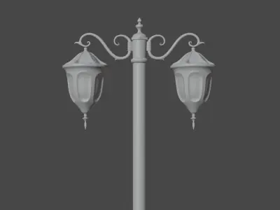 Street Lamp Low-poly 3D model 24