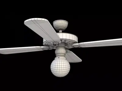 Ceiling Fan with Light Game Asset Low-poly 3D model