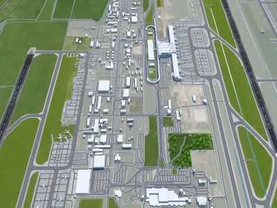 Kyiv Boryspil Airport 12km Low-poly 3D model