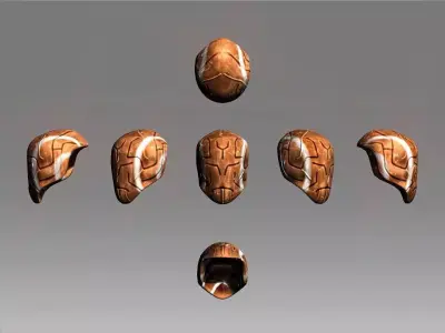 Sci-Fi Feelingless Iron Mask Low-poly 3D model