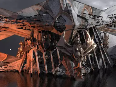 Sci-Fi Egyptian Alien Floating Monolith Huge 6  3D model