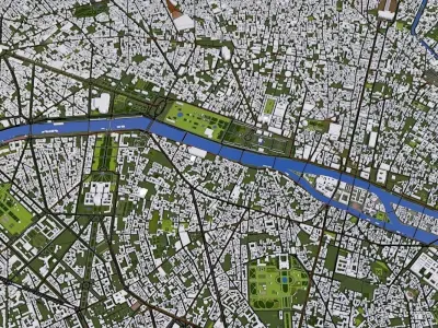 Paris City of France Low-poly 3D model