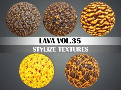 Stylized Lava Vol 35 - Hand Painted Textures Texture