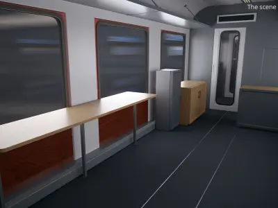  Red Diesel Train with First Class and Second Class Wagons 