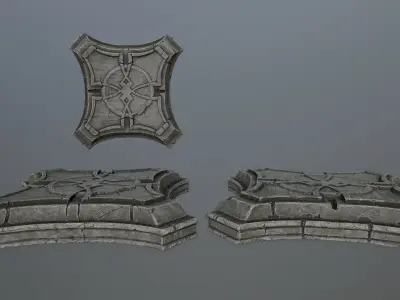 angel fountain Low-poly 3D model