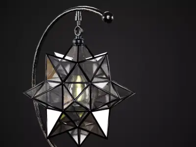 Star table lamp Low-poly 3D model