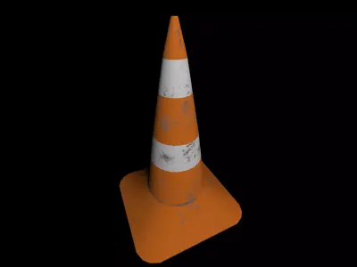Traffic cone Low-poly 3D model 16