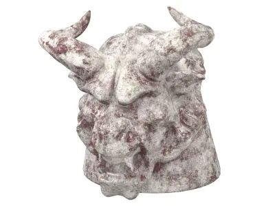 Monster Head Sculpture v1 002 Low-poly 3D model