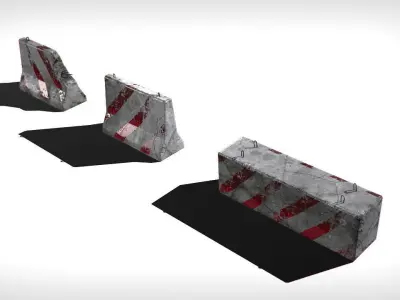 Road Blocks Low-poly 3D model