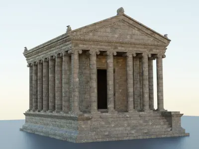 Greco-Roman Temple of Garni PBR game ready Low-poly 3D model