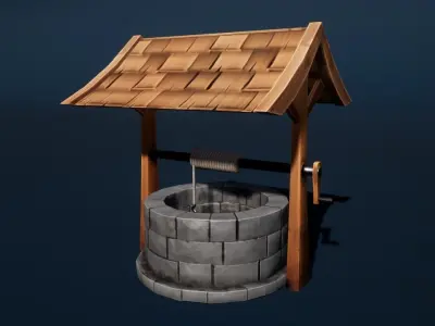 Medieval Well Stylized Low-poly 3D model