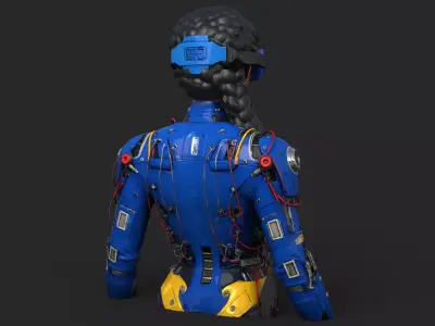 Cybernetic Girl Visor High Detail 3D model