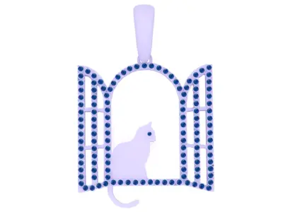 CAT SIT IN WINDOW PENDANT 3D PRINTABLE MODEL 3D print model