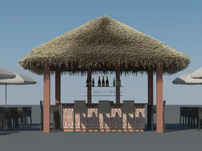 Tiki Beach Bar 3D model