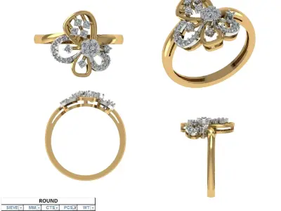 Light Weight Diamond Ring 3D model buy