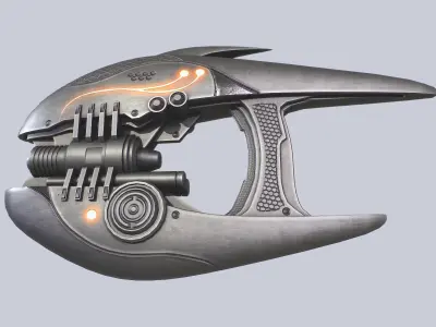 Alien blaster Low-poly 3D model