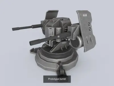 Prototype turret collection 3D Model Pack
