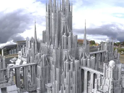 Victorian fantasy architecture huge city  3D 3D model
