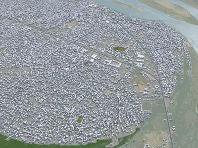 Onitsha Nigeria 40km Low-poly 3D model