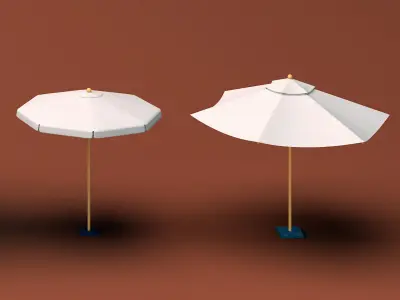 Beach Parasol 03 Low-poly 3D model