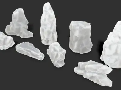 Mountain ice rocks - 3D Models PBR Pack 12 Low-poly 3D model