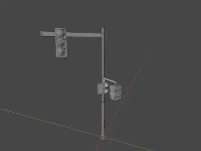 Low Poly Traffic Signal Low-poly 3D model
