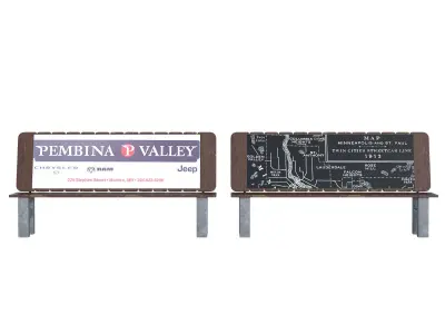 Street bench Low-poly 3D model