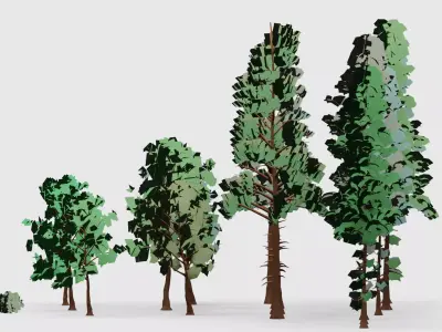 ROBLOX Anime Lowpoly Tree Forest Kit Low-poly 3D model