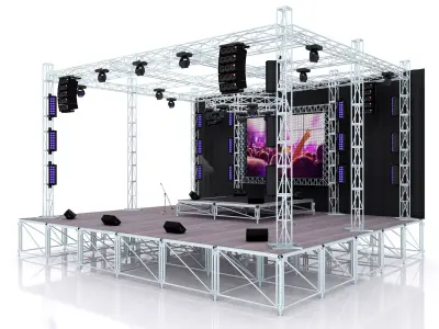 Concert Music Stage 3D model
