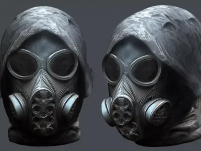 helmet Gas mask 3d model military combat Low-poly Low-poly 3D model purchase