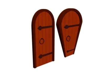 Cartoon Door Low-poly 3D model