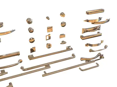 handles for kitchen cabinets or furniture doors drawer 3d model  3D model