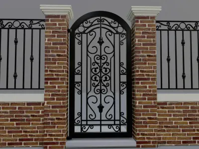 Wrought Iron Fence 3D model