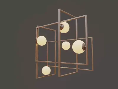 ZAMBELIS 17100 PENDANT 5xG9 MAX 5x25W copper rusty 3D model