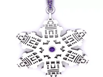 Architectural Snowflake Medallion 3D print model