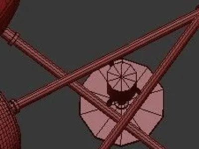 Untitled five light brass chandelier with clear glass globes 3D model